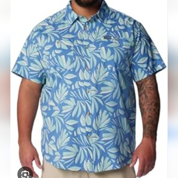 Columbia Men's Big & Tall Utilizer Print Short Sleeve Button Down Shirt XXL - Picture 10 of 10